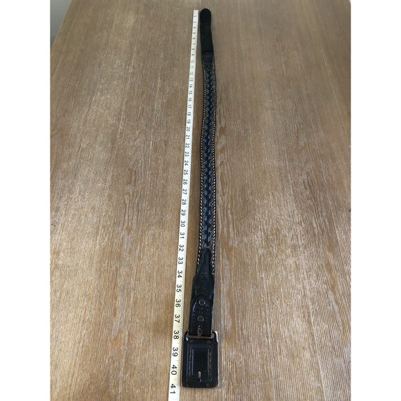 Vintage Tech Ether Guild 1975 Two Horses Mens 32 Metal Brass Buckle Braided Belt - Picture 12 of 12